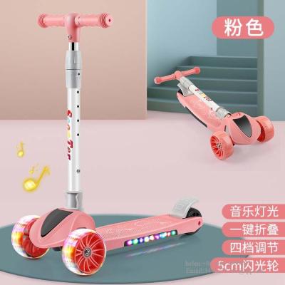 China PU Roll 2022 OEM Kids Kick Scooter Adjust Height Handlebar Foldable Scooter for sale