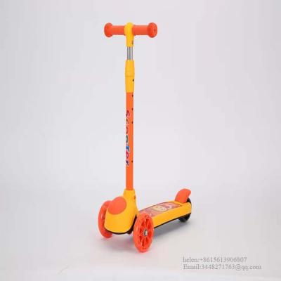 China Fashionable Child Quality Kids Kick Scooter With Seat 3 Wheels Foldable Flashing Kick Scooter For Child for sale