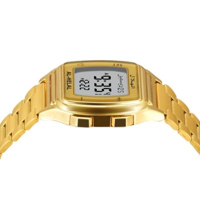 China Original Muslim classic alloy prayer watch azan azan AE-304 Qibla Al-helal alarm time prayer watch for sale