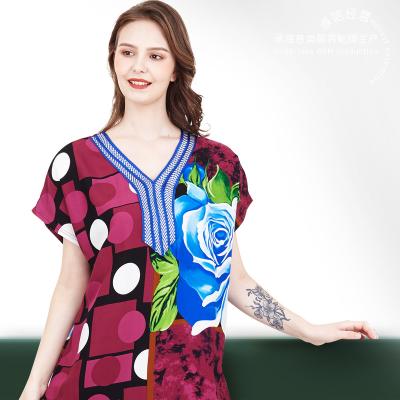 China 2020 Muslim robe islamic clothing elegant and casual muslim abaya printing enlarged african pajamas for sale