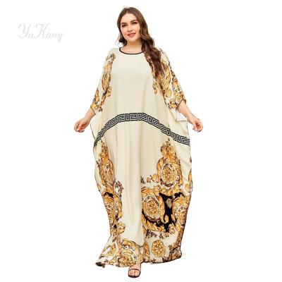 China 2021 Latest Spot Islamic Fashion Eco-friendly Printing Loose Square Maxi Dress Can Be OEM To Produce Soft And Comfortable Fabrics for sale