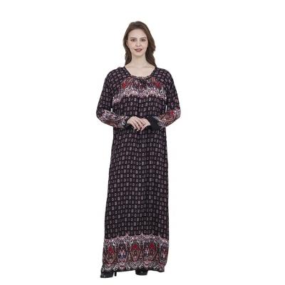 China Long Sleeve Women Lingerie Robe Softly Embroidered Long Night Gowns With Fabric On Front Of The Collar for sale