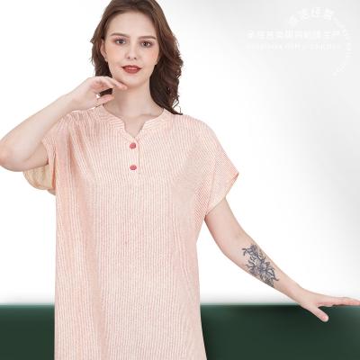 China Muslim Casual Comfortable Soft Breathable Moisture Absorption Loose Support Collar Two Button Placket Print Long Sleeve Pajama Robe for sale