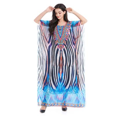 China Dubai African Women's Breathable Nightgown Tulle Long Robe Fashion Abaya Elegant Muslim Islamic Kaftan Leisure for sale