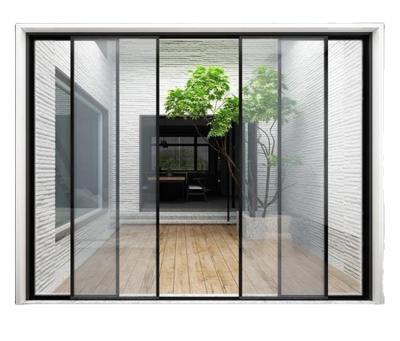 China Sound Insulation Bathroom And Balcony Glass Door Thermal Break Double Track Aluminum Sliding Door for sale