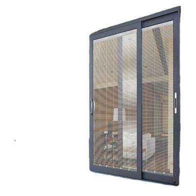 China New Aluminum Sliding Door System Sound Insulation Aluminum Doors Double Sliding Glass Doors for sale