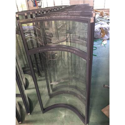 China Folding Screen Customized Curved Fixed Glass Panel With Aluminum Frame For Bow Window Bay Window for sale