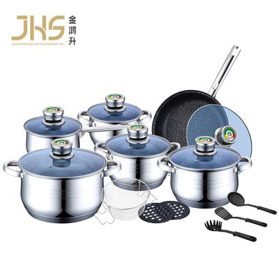 China Sustainable Cookware-JHS 16pcs Food Steamer Pots Casserole Stainless Steel Casserole Set for sale