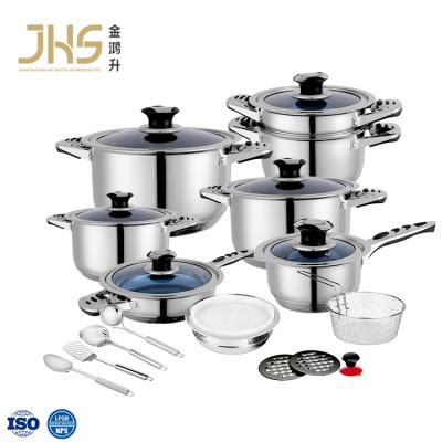 China Sustainable Wholesale JHS Cooking Pot Induction Cookware Sets Kitchen Kitchemware Cookware Set for sale