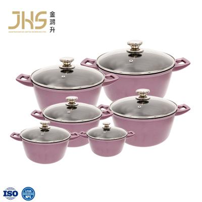 China JHS viable 12 piece aluminum casrole tray cookware non stick casroll casseroles kitchen utensils for sale