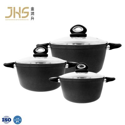 China Sustainable JHS 6 Pcs Forged Non Stick Aluminum Cassers Cookware Cooking Pot Set for sale