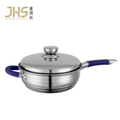 China JHS Stainless Steel Viable Frying Pans Non-Stick Cook Pot Pan Set Restaurant Non-Stick Deep Fryer Pan with Lid for sale