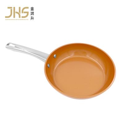 China JHS New Sustainable Induction Bottom Cooking Pans Aluminum Stick Frying Pan Non Frying Pan for sale