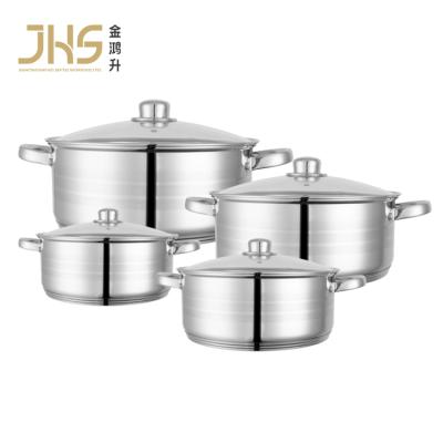 China JHS Sustainable Hot Pot Insulated Cooking Stainless Steel Casserole Set Pots Kitchen Cookware Set for sale