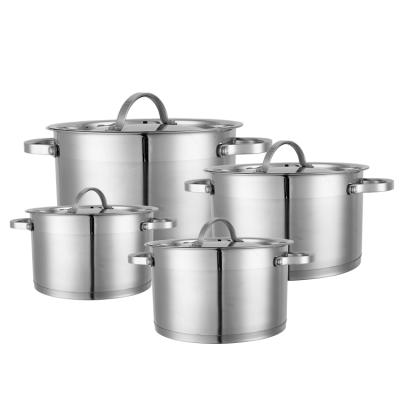 China JHS 8pcs Casserole Set Cookware Stainless Steel Casserole Viable Stainless Steel Cooking Pots for sale