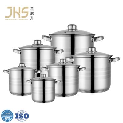 China Sustainable wholesale JHS cookware kitchen casserole cooking pot set stainless steel stock pot soup and stock pots for sale