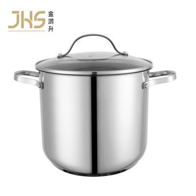 China Sustainable JHS customized glass lid cookware pots cooking stainless steel cooking pot for restaurants kitchen for sale