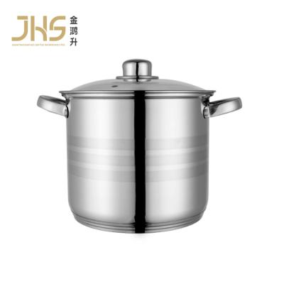 China JHS wholesale 20CM pot set cookware stainless steel sustainable cooking soup and stock pots with glass lid for sale