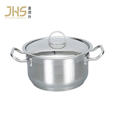 China JHS 30cm Kitchen Stainless Steel Casserole Stock Viable Pots 1 Set Cooking Pots Cookware Custom Cooking Pot for sale