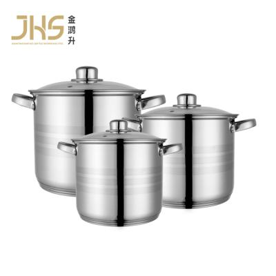 China Sustainable Wholesale JHS Set Stainless Steel Induction Cooking Pot Soup Stock Pot for sale