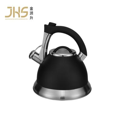 China JHS Factory Price Viable Hot High Quality Black Stainless Steel Teapot Whistling Tea Kettle for sale