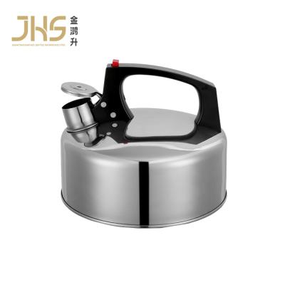 China JHS Viable Silver Whistling Water Kettle 2.5l Stainless Steel Whistling Tea Kettle With Cool Handle for sale