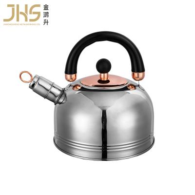 China JHS Viable 2.64 Quart Stove Teapot Kettle Food Grade Stainless Steel Whistling Top Tea Kettle with Cool Nylon Ergonomic Handle for sale