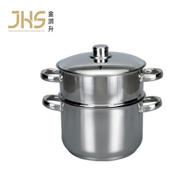 China JHS quality 6L stainless steel cookware sustainable camping steamer couscous cooking pots for sale