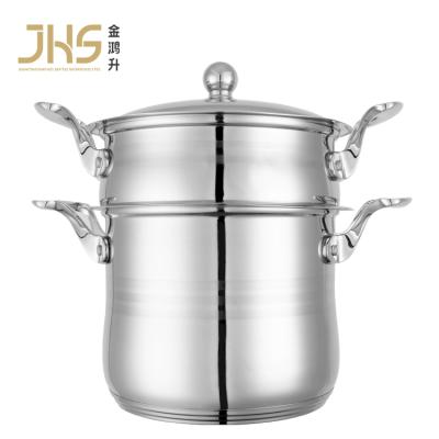 China JHS 2 Layer 4L Stainless Steel Steamer Steamer Couscoussier Couscous Cooking Pot for sale