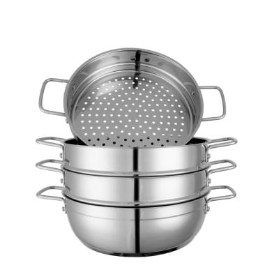 China Sustainable Cookware 4 Layer 28cm Stainless Steel Food Steamer Couscous Cooking Pot for sale