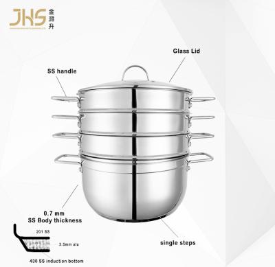 China LFGB Viable 28CM 4 Layers Inox Moroccan Stainless Steel Food Steamer Couscous Pot for sale