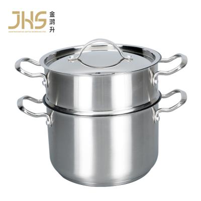 China Stainless Steel Viable Kitchen Couscous Custom Non Stick Multifunction JHS Pot Steamer Soup Cooking Pot for sale