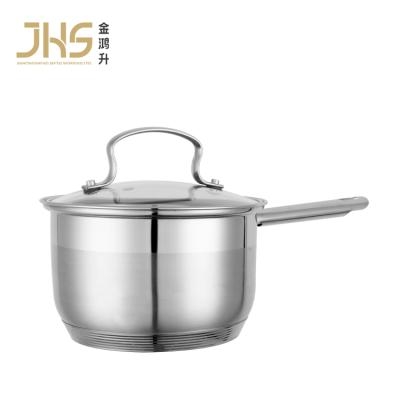 China Stainless Steel Sustainable Milk Induction JHS Pot Sauce Boiling Saucepan With Lid Kitchen Cookware for sale