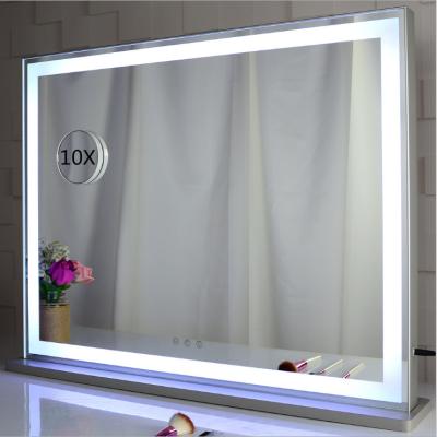 China Personalized Big Light Hollywood Fill Makeup Mirror Frameless Lighted Vanity Mirror With LED Lighted Mirror for sale