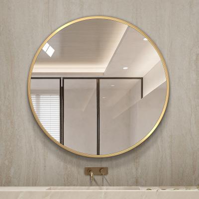 China Industrial wholesale home decor mirror aluminum alloy gold round mirror metal view mirrors decor wall for sale