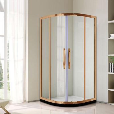 China With the view from the room clean gold frame shower tempered glass bathroom for sale