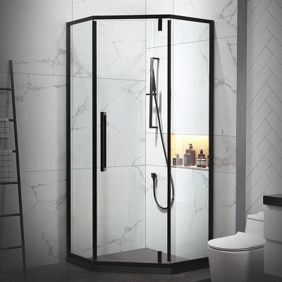 China Modern Frosted Glass Bathroom Interior Doors Shower Room Custom Black Glass Door for sale