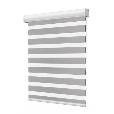 China Venetian Wholesale Custom Rainbow Polyester Textile White Dual Day And Night Combi Roller Shades With Blackout Window Blind Zebra Fabric for sale