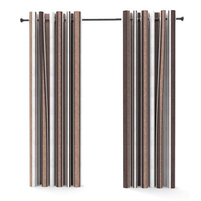 China Luxury Ready Made Curtains Contemporary Blackout Darkening Curtain Chenier Three Color Splicing Shading Curtain For Living Room Bedroom for sale