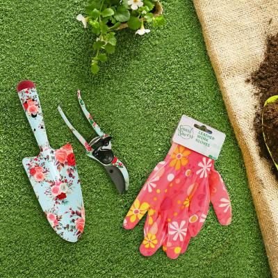 China 2022 New Floral Trendy Printed 3 Pcs Multifunctional Printed Pattern Garden Tools Cutter Garden Weed Removal Tools Outdoor for sale