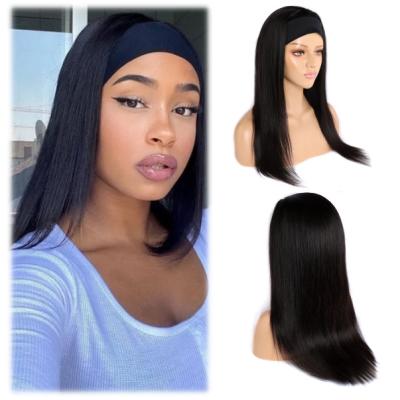 China Wholesale Hot Selling Silky Straight Virgin Remy Brazilian Hair Headband Silky Straight Wave RTS 100% Natural Straight Wigs For Women for sale