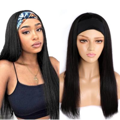 China 2022 Factory Price Fashion Virgin Remy Natural Silky Straight Hairband Wholesale Hot Selling Brazilian Hair Wigs Wave 2022 Silky Straight For Women for sale