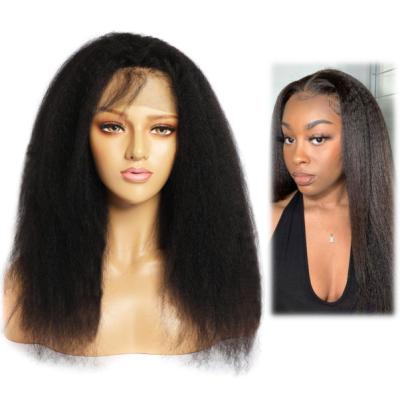 China Top Quality Natural Virgin Yaki RTS Factory Direct Color Wholesale Straight Curly 100 Yaki 13*4 Lace Bandage 100 Hair Wigs for sale