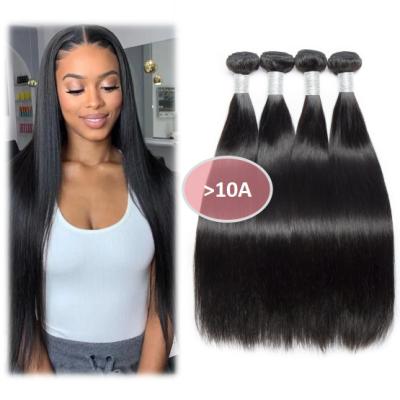 China Soft Clean Ready To Ship Wholesale 10A+ Rate Double Drawn Weft Weave Silky Straight Raw Virgin Brazilian Hair Extensions Bundles for sale