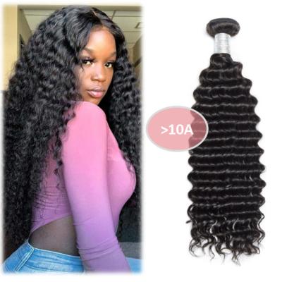 China soft & 10-30 inch Wholesale Top Quality Natural 10A Grade Wave Deep Curly Humano Virgin Cabello Brazilian Hair Extensions Bundles Piece for sale