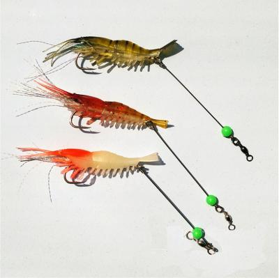 China Noctilucent Lure Hook Shrimp Squid Bait Lure Kit Rubber Built-in Soft Luminous Shrimp Winter Fishing Sea Lure for sale