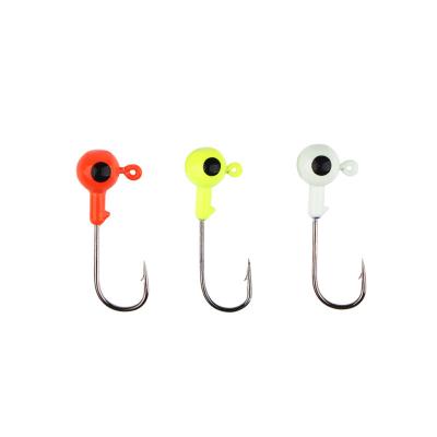 China wholesale 2-28g colored jig head round jig head hooks for worm lures soft saltwater freshwater fishing tackle colored jig head hook for sale