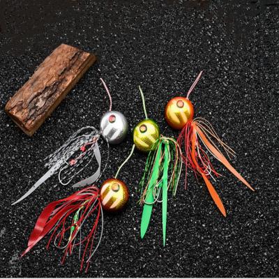 China Inchiku basting lure jig head dragging rope/bream slider kabura 40-200g with helper hook around jig head and skirt lure colored silicone head basting for sale