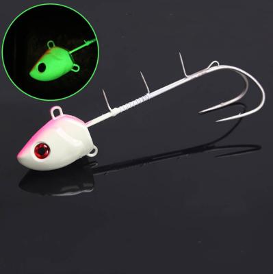 China 160/200/250g bright jig head with double hook around the main lure iron basting plate for fast sinking and slow jerking jig head for sale