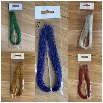 China Fly fishing lure braid twisted strand twine line tying instant fly crystal shiny diy material fish line jig feather hook lure YC crystal lightning for sale